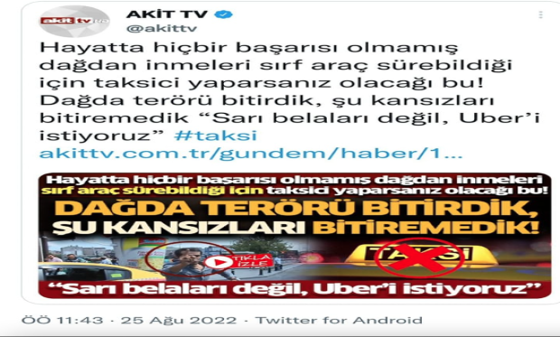 Satılık Kalem ve Sözde Medya AkitTv Uber için İşbaşı Yaptı