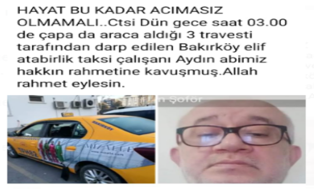 Bir Taksi Şoförü Daha Hayatını Kaybetti